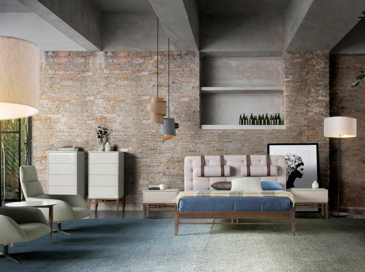 NACHTTISCH in Beige und Walnussholz - Beige/Multicolor, Holz/Holzwerkstoff (60/50/40cm) - ANGEL CERDA