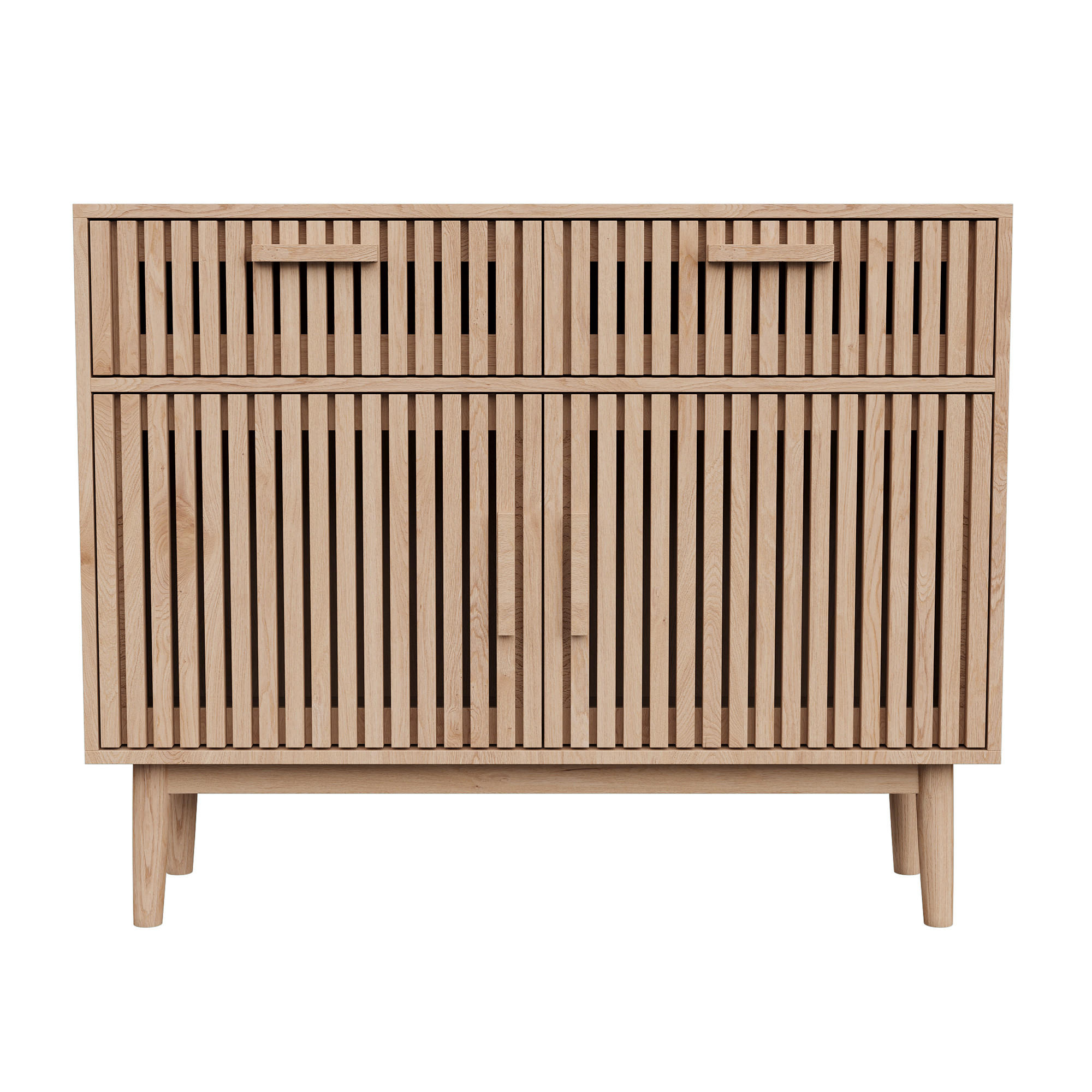 SIDEBOARD 100 cm, 2 Schubladen, 2 Türen, Holzfarben - Kastanienfarben, Holz (100/80/35cm)