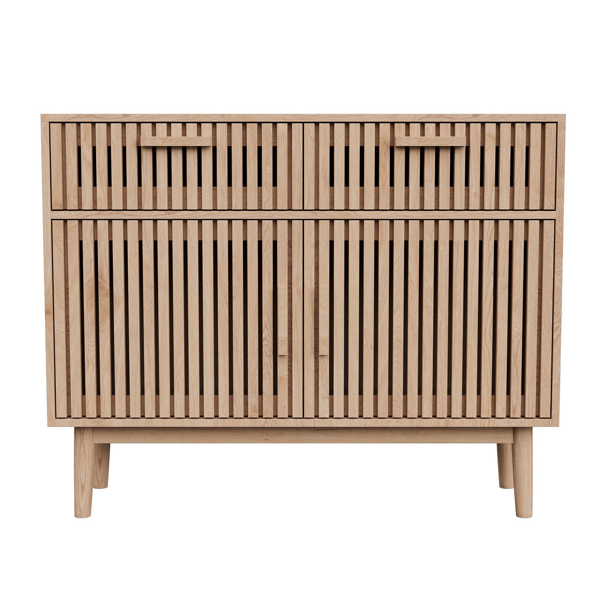 SIDEBOARD 100x35x80 cm Holzoptik mit Schubladen Buffetschrank - Braun, Holz (35/80/100cm) - PARAFTA HOME