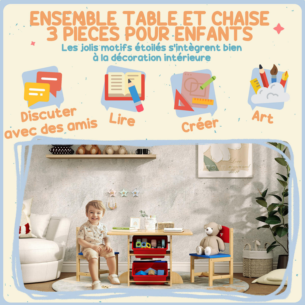 KINDERSITZGRUPPE DE-17523 4 Aufbewahrungsboxen Naturholz - Naturfarben, Holzwerkstoff (57/50/77cm) - ComfortXL
