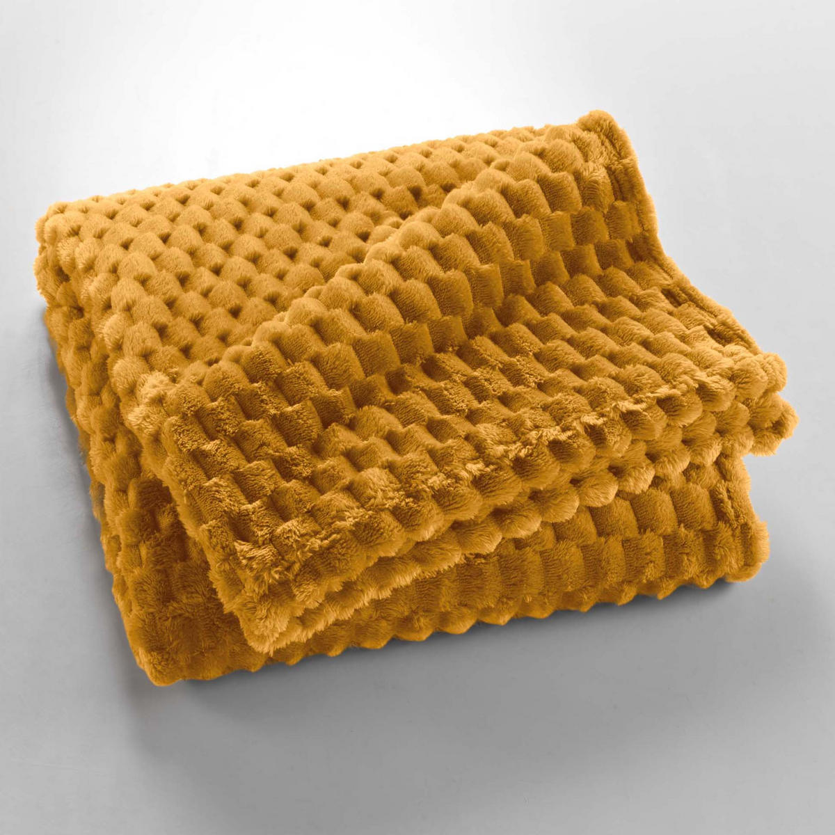 TAGESDECKE aus Flanell Frosty 150/125/0,5 cm - Gelb, Textil (125/150cm) - Douceur d´intérieur