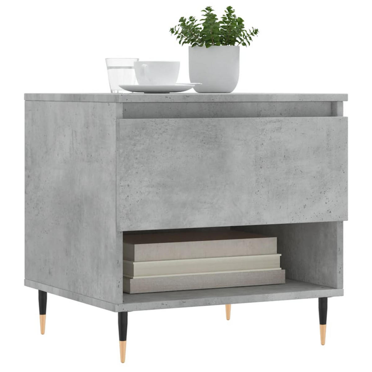 COUCHTISCHE 2 Stk. Betongrau 50x46x50 cm Holzwerkstoff - Grau, Holzwerkstoff (46/50/50cm) - furnicato