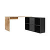 ECKSCHREIBTISCH Der Produktive - Eichefarben/Schwarz, Holzwerkstoff (65/145/77cm) - Mokebo