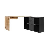 ECKSCHREIBTISCH Der Produktive - Eichefarben/Schwarz, Holzwerkstoff (65/145/77cm) - Mokebo