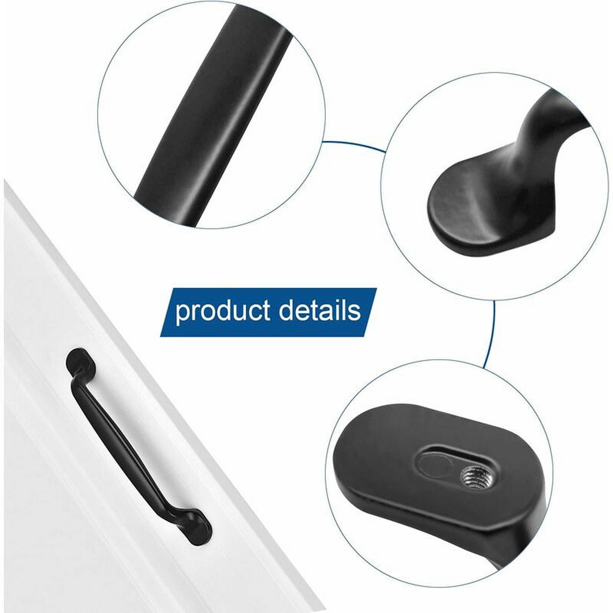 MÖBELGRIFF Schwarz 10er-Set 96 mm Aluminium - Schwarz, Metall (1.6/1.8/13cm)