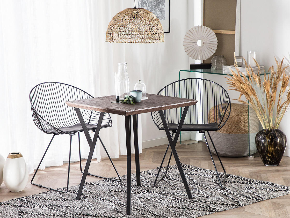 ESSTISCH 70/70/75 cm Dunkelbraun, Schwarz Quadratisch Bravo - Dunkelbraun, Holzwerkstoff (70/70/75cm) - Beliani