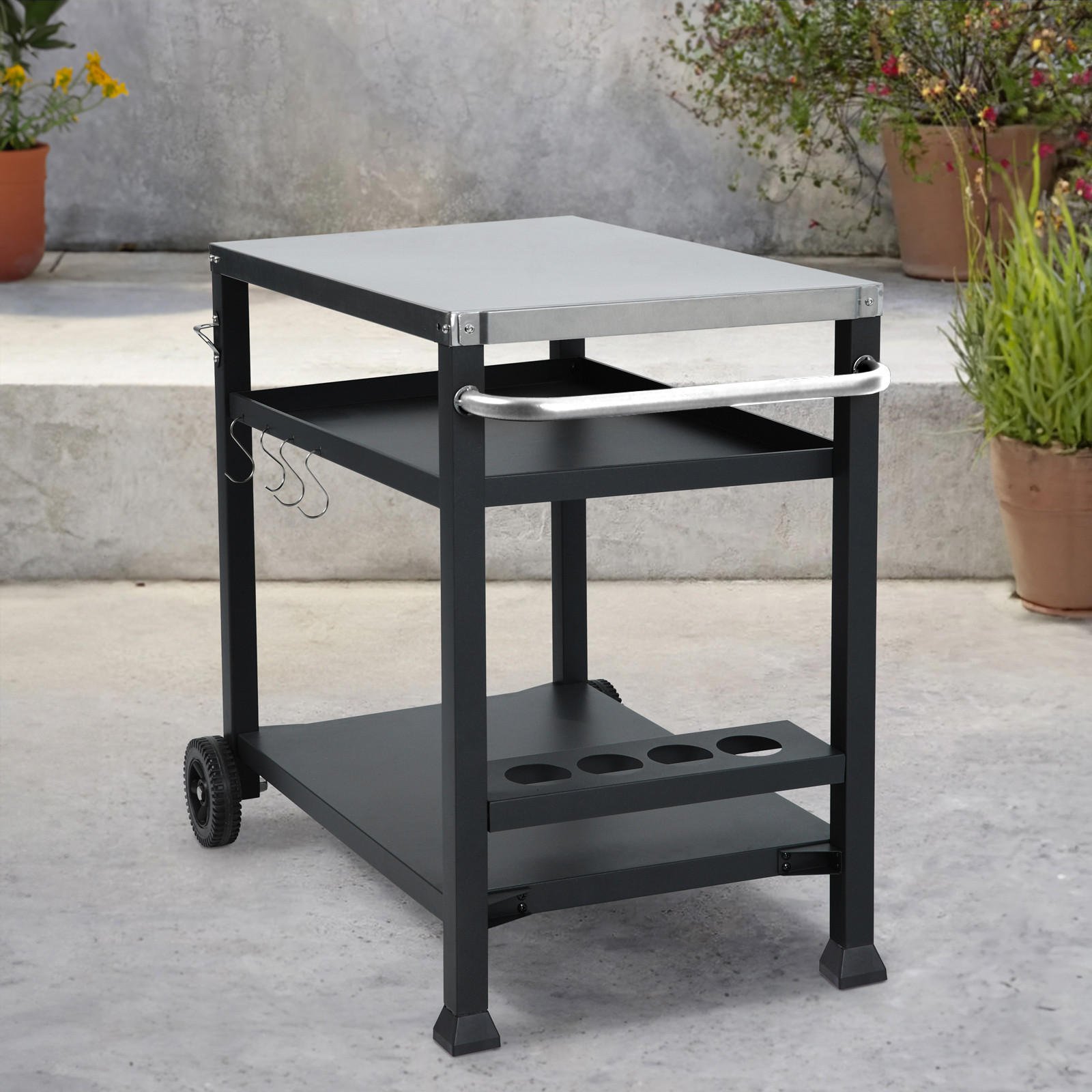 GRILLWAGEN NIKAN - Schwarz, Metall (95/85/63cm) - TAINO
