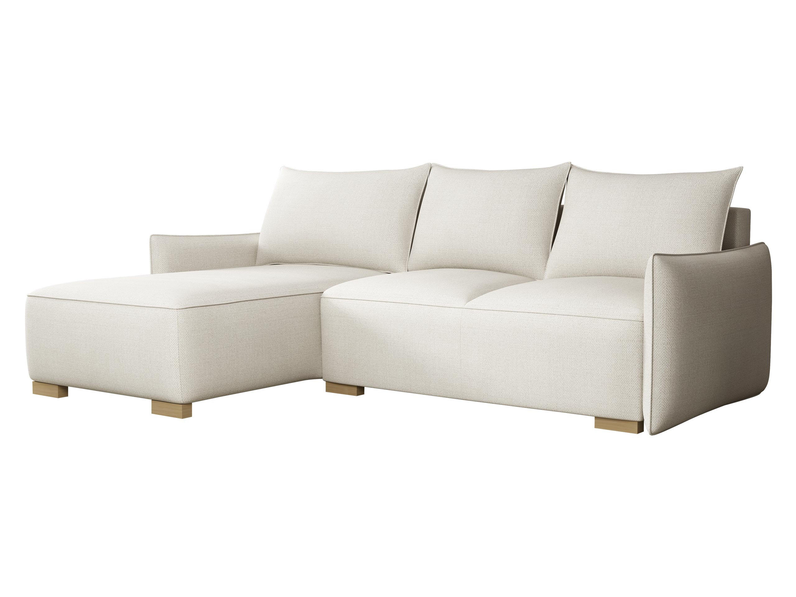 ECKSCHLAFSOFA Focus L - Creme/Naturfarben, Holz/Textil (240/155cm) - MIRJAN24