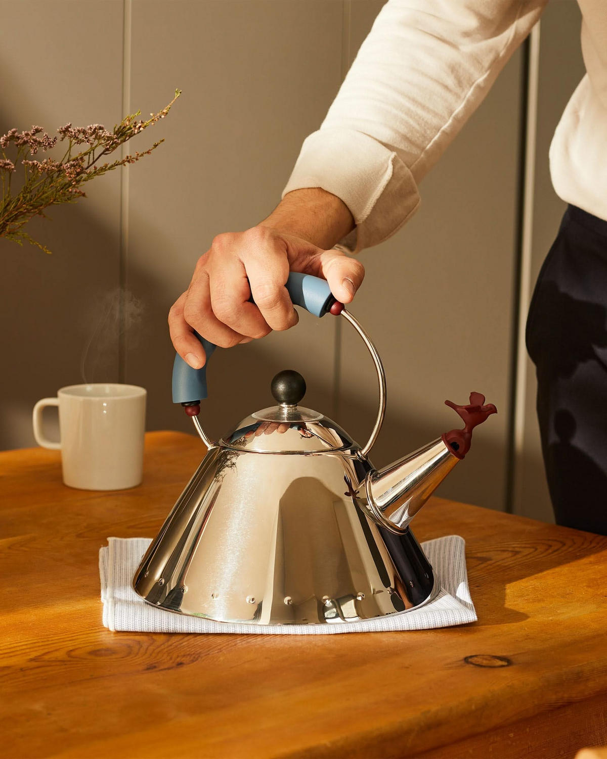 WASSERKESSEL Wasserkocher - 9093 - Blau - 2 Liter - von Micheal Graves - Blau, Metall (22cm) - Alessi