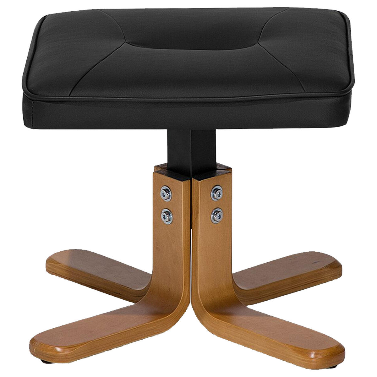 MASSAGESESSEL mit Fußhocker Kunstleder Schwarz Relaxpro - Schwarz, Holz/Textil (70/98/50cm) - Beliani