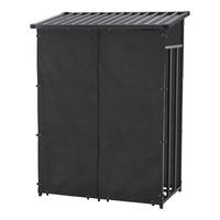 BRENNHOLZREGAL Yakutat - Schwarz, Textil/Metall (130/185/70cm) - casa.pro