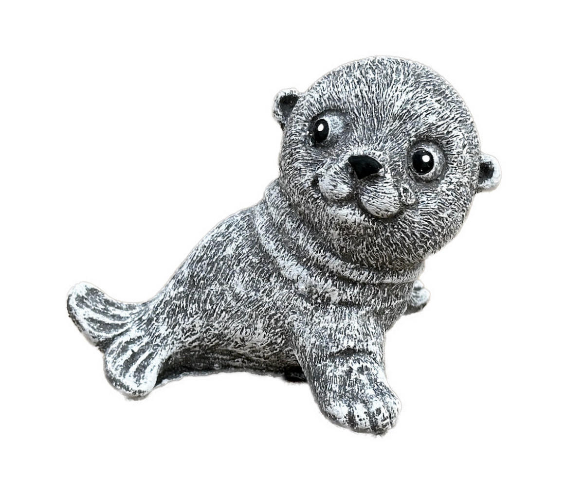 STEINFIGUR kleine Robbe, frostfest, Steinguss - Grau, Stein (8/7/9cm) - stoneandstyle