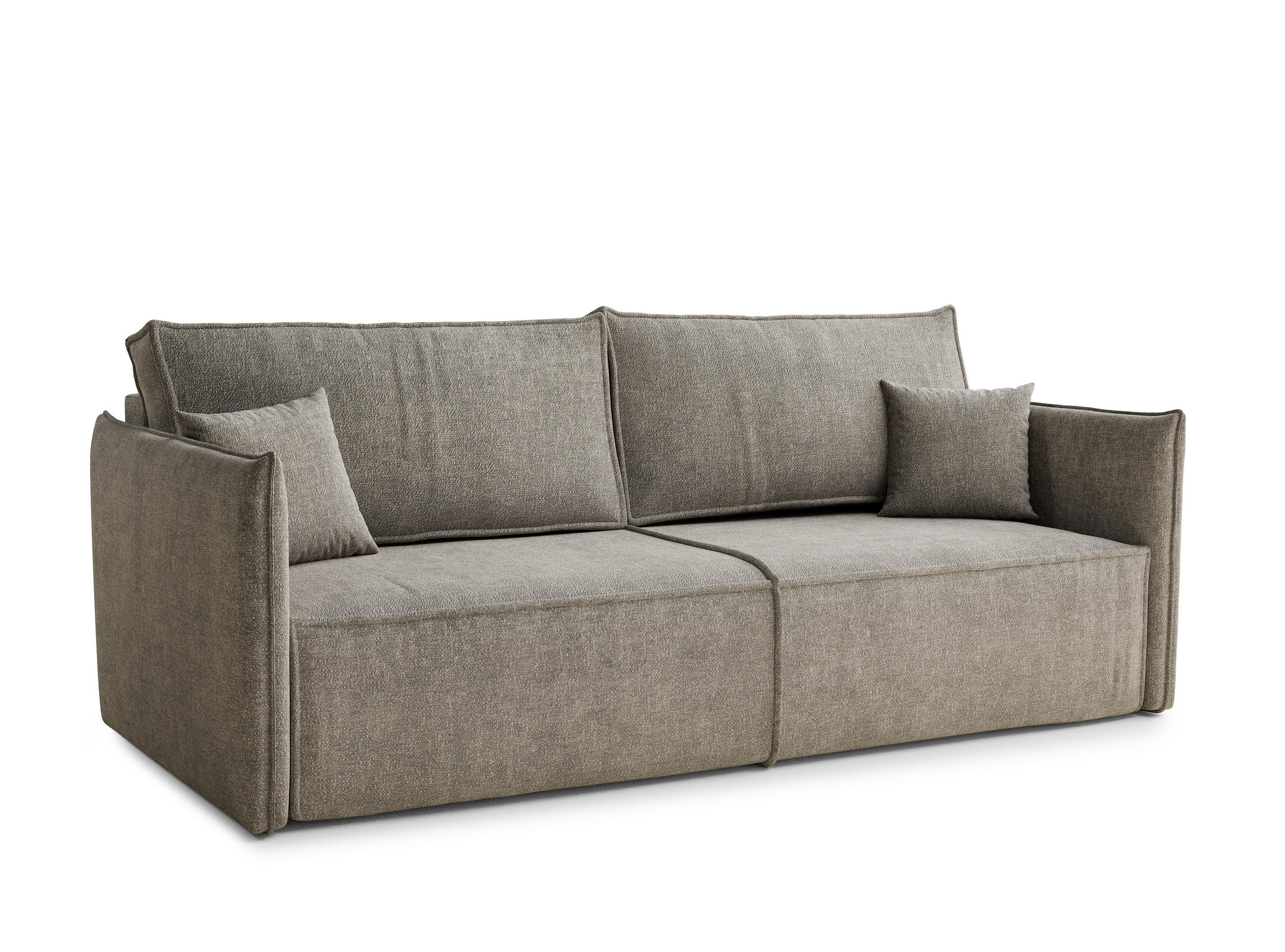 SOFA MIT SCHLAFFUNKTION Obra Braun Chenille-Stoff - Schwarz/Braun, Holz/Holzwerkstoff (220/70/107cm) - Maison de Reve