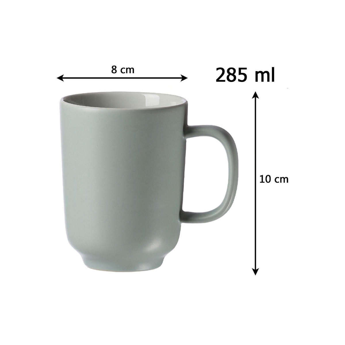 KAFFEEBECHER Jasper mint 285 ml 6er Set - Mintgrün, Keramik (0.285L) - Ritzenhoff Breker