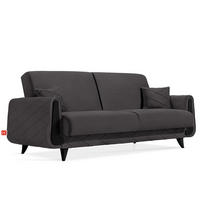 3-SITZER-SOFA GUSTAVO III Sofa 3 Velours, Graphitfarben - Graphitfarben, Holz/Holzwerkstoff (230/98/98cm) - KONSIMO®