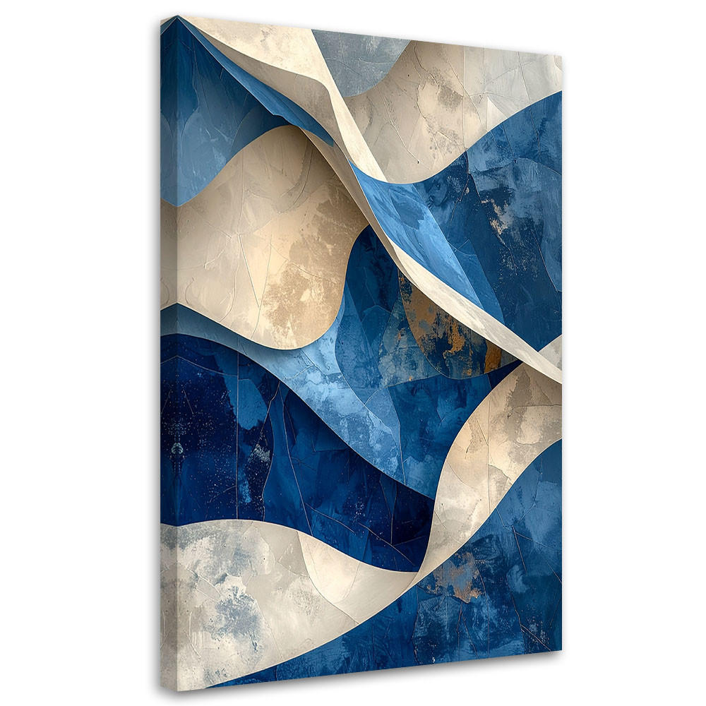 LEINWANDBILD Abstraktion 80x120cm - Blau, Textil (80/120cm) - Feeby