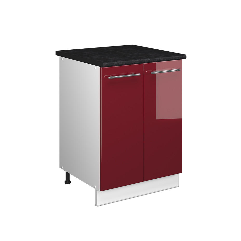 DISKBÄNKSSKÅP Fame-Line, Bordeaux högblank/Vit, 60 cm Bordeaux, Vit 82/60/60 cm