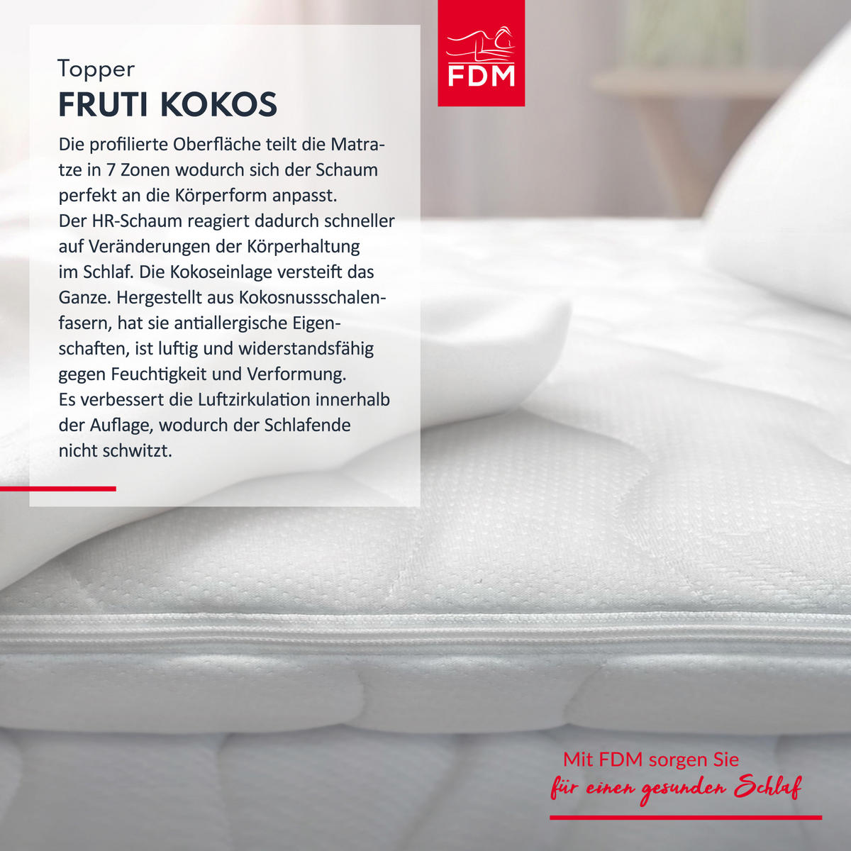 TOPPER Fruti Kokos - Weiß, Textil (180/200cm) - FDM