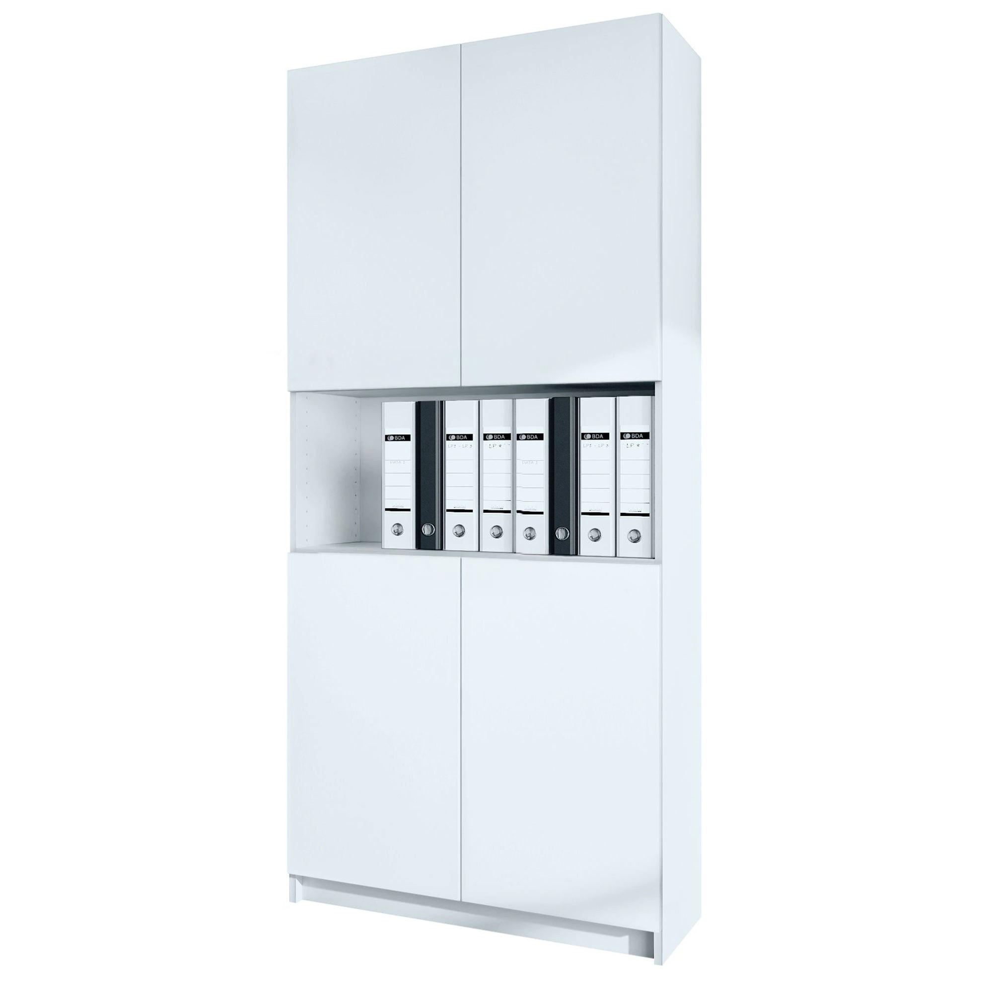 AKTENSCHRANK Elona M2, Büroschrank mit Soft-Close & Push-to-Open, Weiß matt (82 x 184 x 37 cm) - Weiß, Holzwerkstoff (82/184/37cm) - InnoFurn