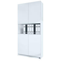 AKTENSCHRANK Elona M2, Büroschrank mit Soft-Close & Push-to-Open, Weiß matt (82 x 184 x 37 cm) - Weiß, Holzwerkstoff (82/184/37cm) - InnoFurn