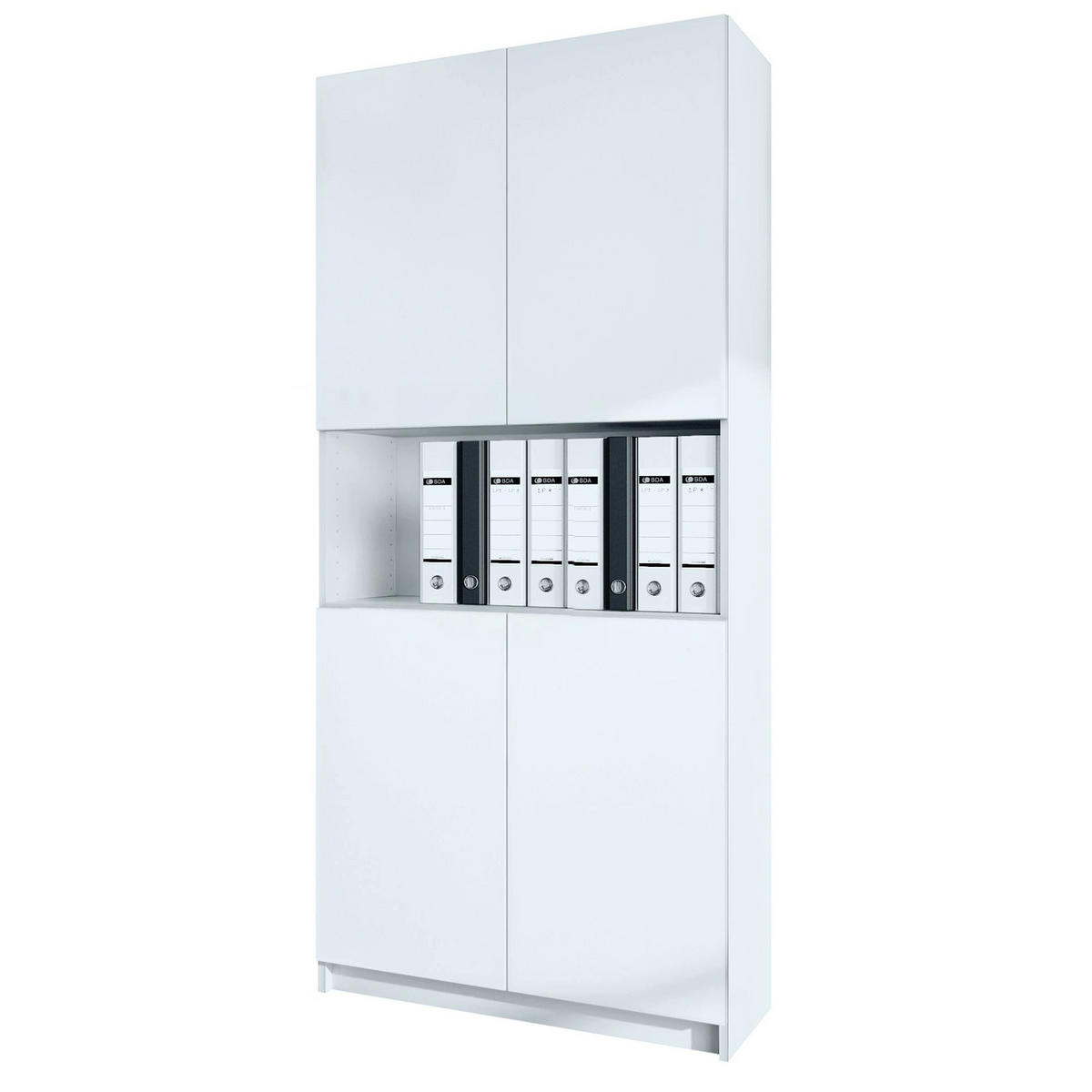 AKTENSCHRANK Elona M2, Büroschrank mit Soft-Close & Push-to-Open, Weiß matt (82 x 184 x 37 cm) - Weiß, Holzwerkstoff (82/184/37cm) - InnoFurn