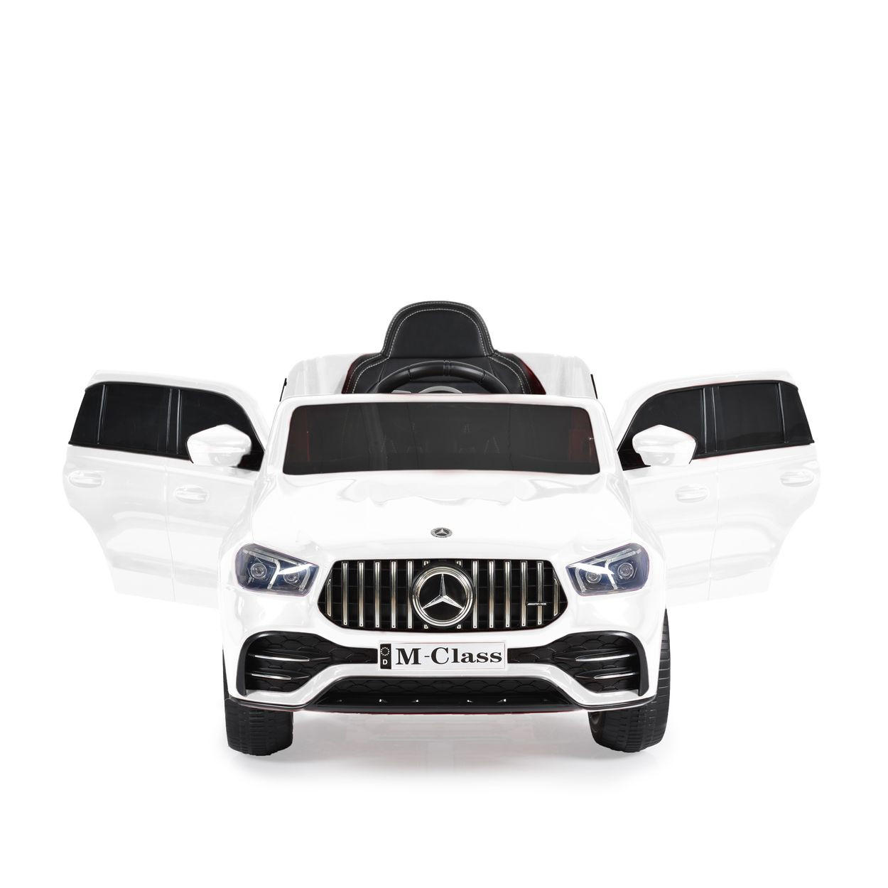 ELEKTROAUTO Mercedes M Klasse W166 weiß EVA-Reifen, Fernbedienung, Musik - Weiß, Kunststoff (112/71/59cm) - Moni