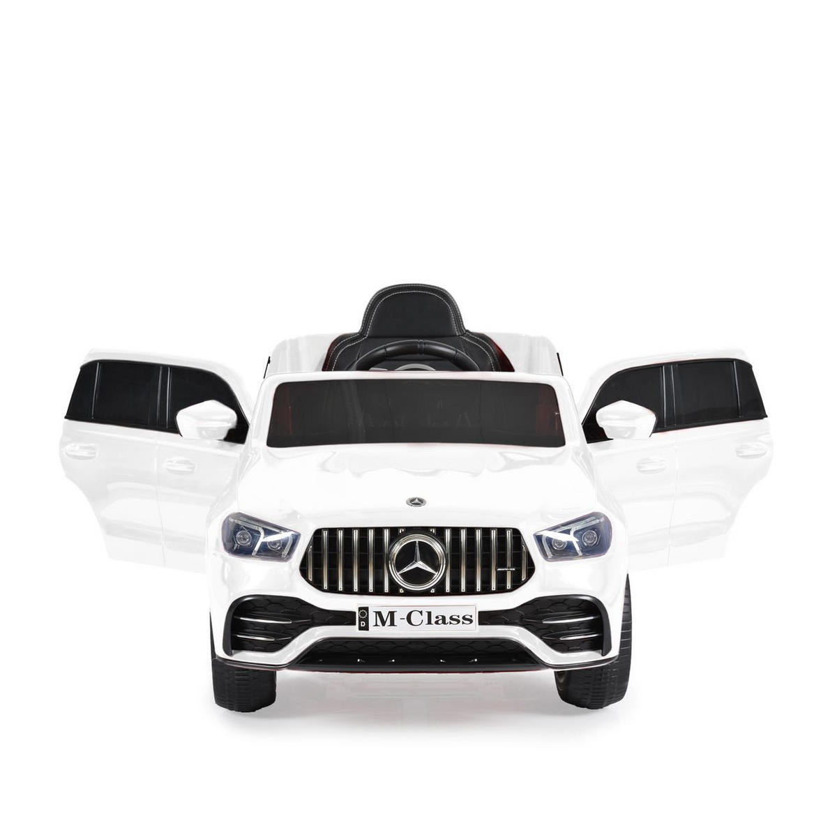 ELEKTROAUTO Mercedes M Klasse W166 weiß EVA-Reifen, Fernbedienung, Musik - Weiß, Kunststoff (112/71/59cm) - Moni