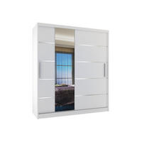SCHWEBETÜRENSCHRANK Verona MBP, Weiß Matt, 133 cm, mit Spiegel - Weiß, Holz (133/216/60cm) - B BELINI GROUP