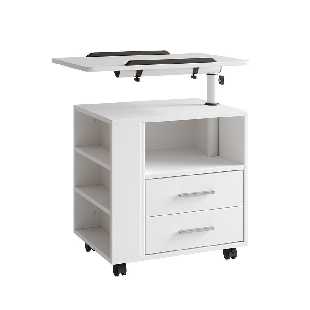 NACHTTISCH Bora Weiß 60 x 69 cm mit 2 Schubladen - Weiß, Holzwerkstoff (60/69/40cm) - Vicco