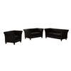 SITZGARNITUR 3+2+1 Chesterfield Fusion Schwarz Samt - Schwarz/Braun, Holz/Textil (237/75/82cm) - S-Style Möbel