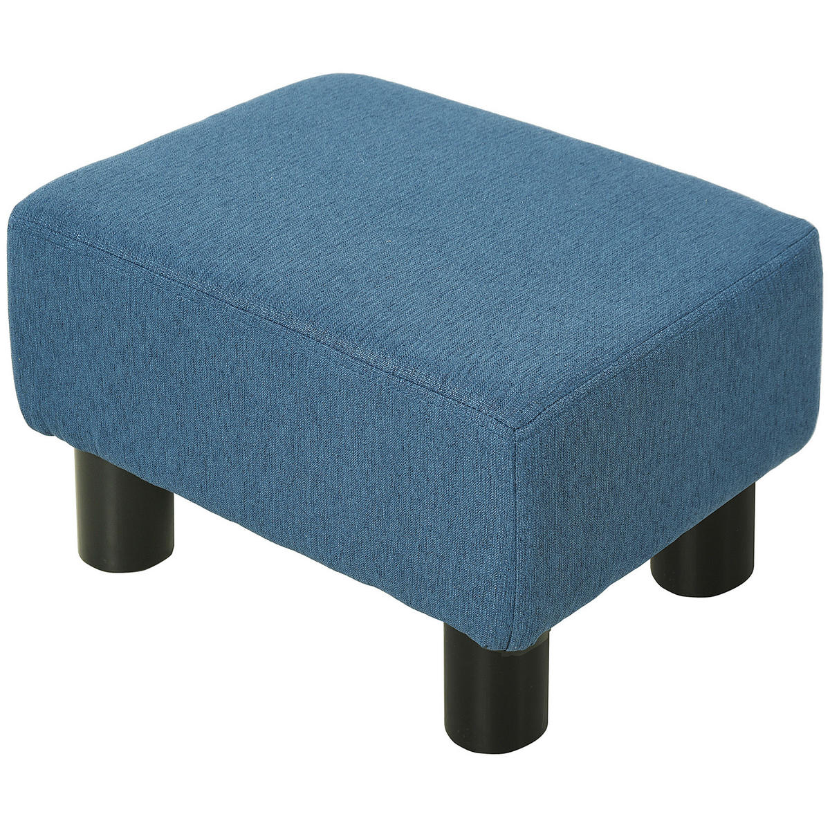 POUF DE-16384 gepolstert mit Leinenbezug Dunkelblau - Blau, Textil (30/24/40cm) - ComfortXL