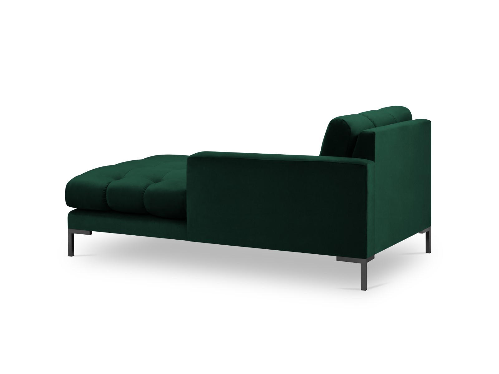CHAISELONGUE rechts Mamaia aus Samt flaschengrün - Grün, Textil (102/75/185cm) - Micadoni