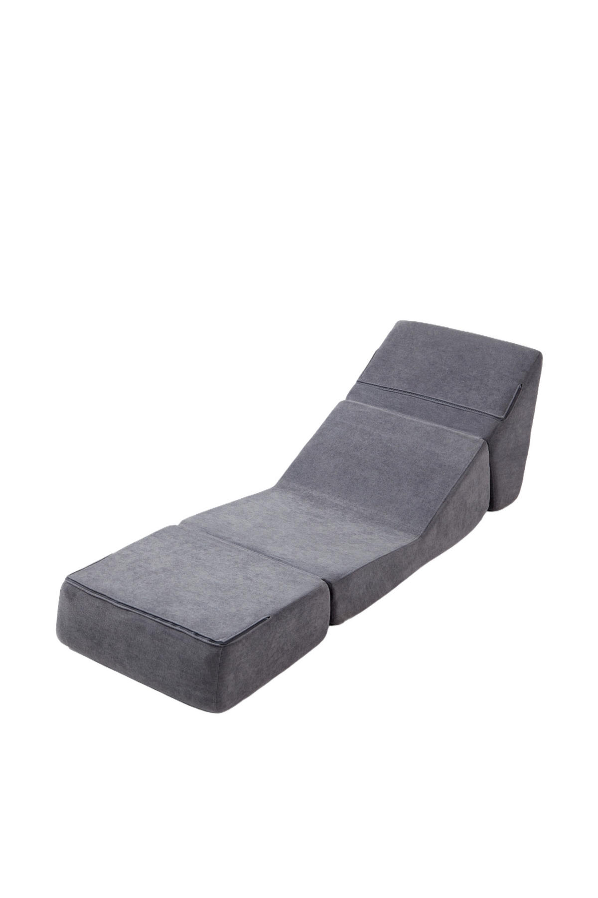 KLAPPBARES Schlafsofa Stoff mit 3-in-1-Funktion Grau 81/90,7/71 cm - Grau, Textil (90.7/71/81cm) - Redom