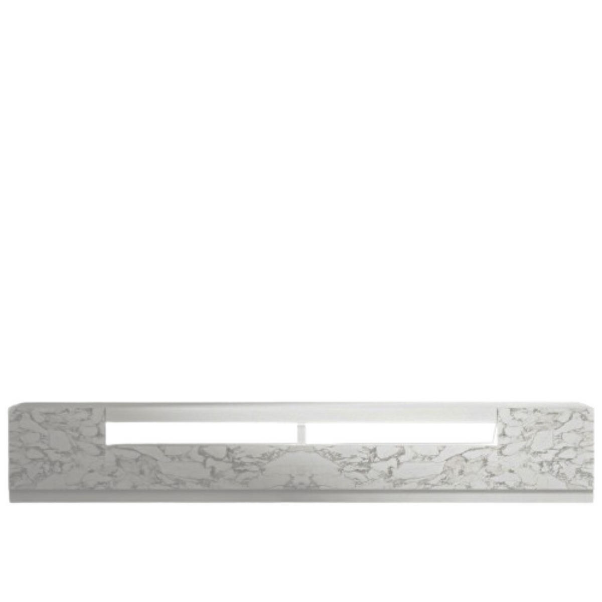 TV-LOWBOARD Weiß mit LED Beleuchtung Marmor Optik 9079 - Weiß, Holzwerkstoff (240/40/37cm) - moebel17