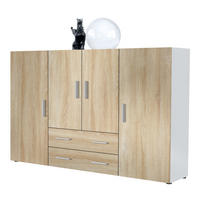 HIGHBOARD Nora Front in Eiche Sägerau - Eiche San Remo, Holzwerkstoff (166/106/35cm) - Vladon
