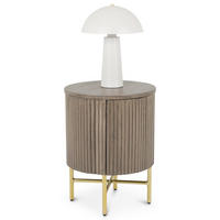 NACHTTISCH FLUTED grau - Grau, Metall (40/52/40cm) - IDIMEX