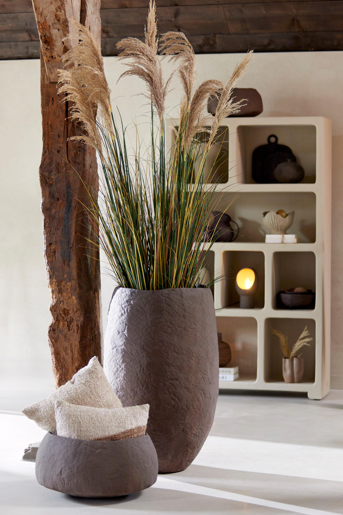 VASE Tingri Braun Ø56/29 cm - Braun, Stein (29cm) - Light & Living