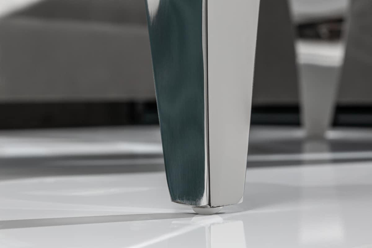 COUCHTISCH MODERN BAROCK Marmor rechteckig Grau|Silber|Weiß 100cm - Silberfarben/Weiß, Glas/Stein (60/100/45cm) - riess-ambiente