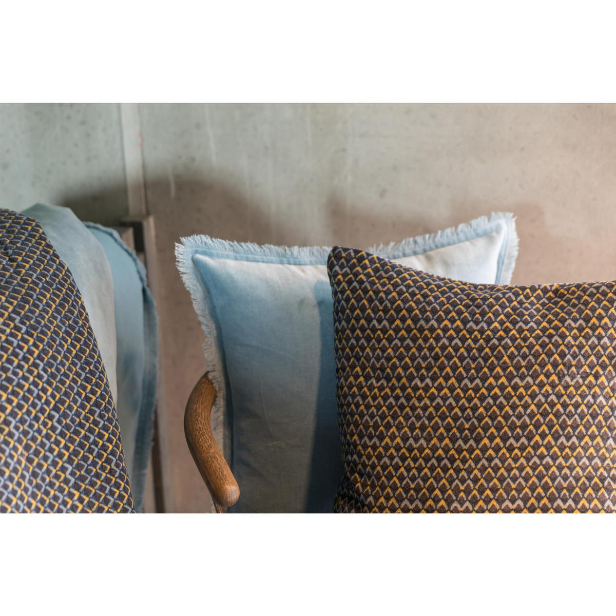 KISSEN Vera tintenblau 45 x 45 cm - Dunkelblau, Textil (45/45cm) - Vivaraise