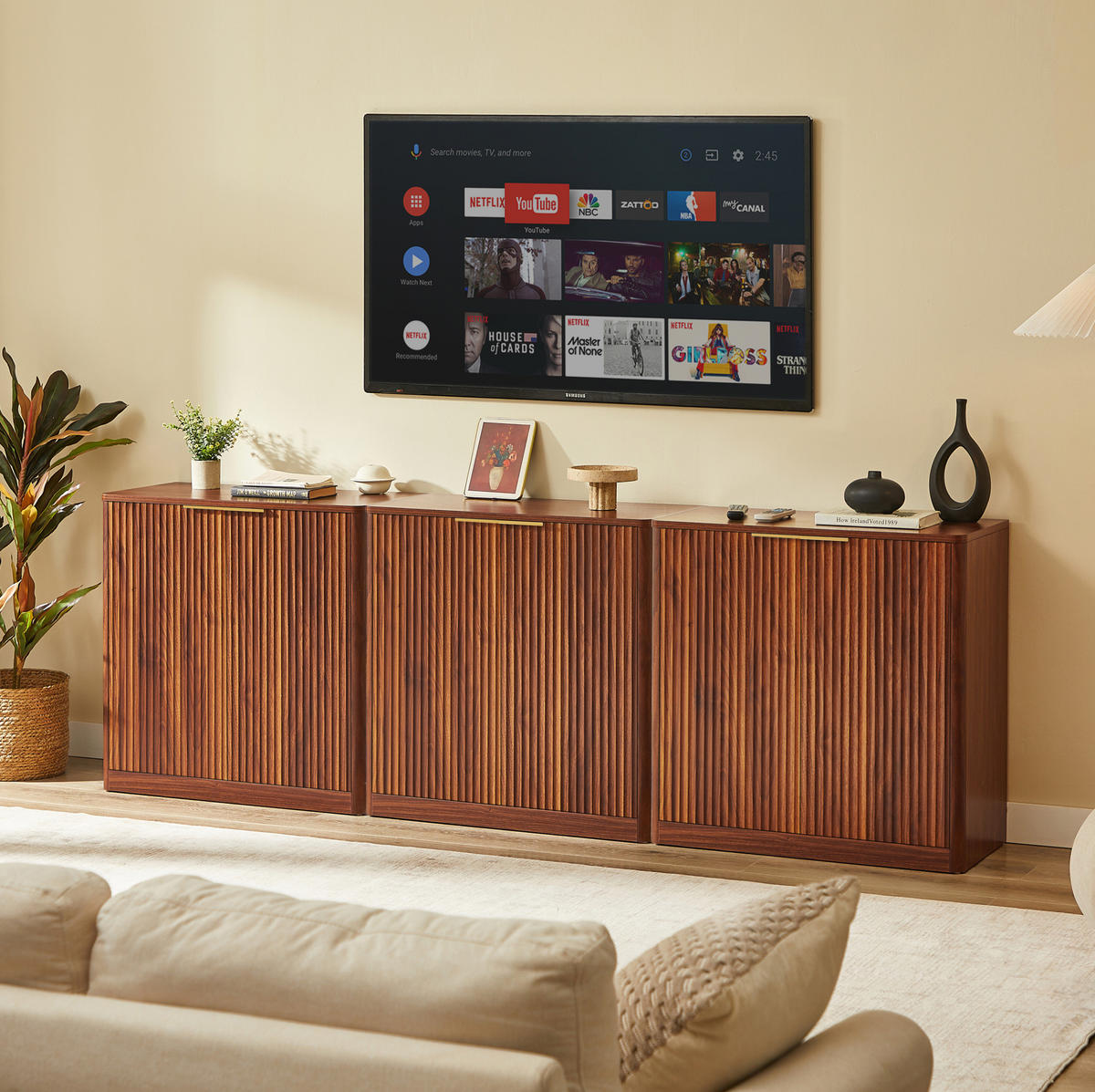 SIDEBOARD 80/40/80 cm Braun aus Spanplatte mit Stauraum - Braun, Holzwerkstoff (40/80/80cm) - OKWISH