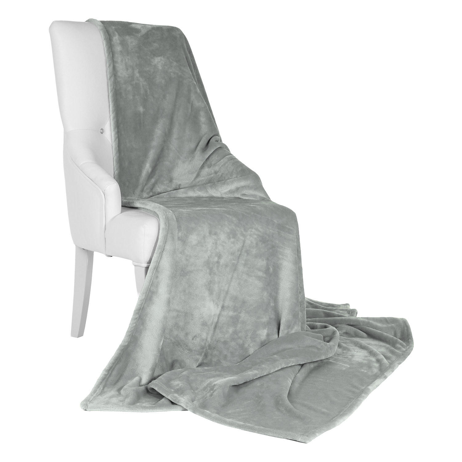 DECKE Aurelia 150/200 cm Hellgrau - Hellgrau, Textil (200/150cm) - Beautissu 