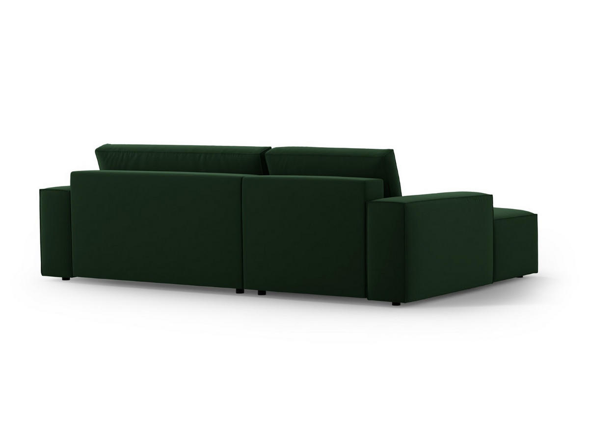 ECKSOFA ausklappbar links mit Container Jodie aus Samt flaschengrün 3 Sitzplätze - Dunkelgrün, Textil (246/151cm) - Micadoni