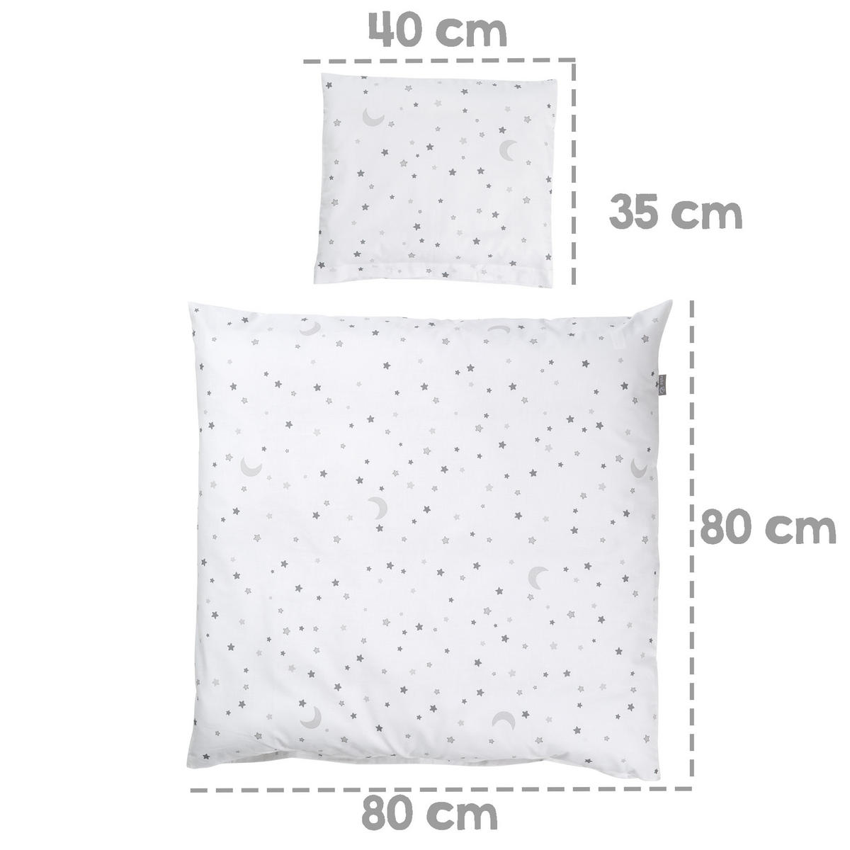 BABYBETTWÄSCHE Sternenzauber grau 80 x 80 cm - Weiß, Textil (80/80cm) - Roba