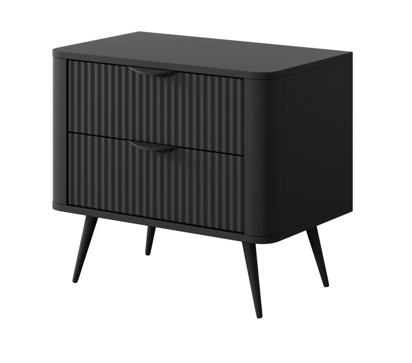 Emporius Nachtschrank Schwarz 63x55x38 cm