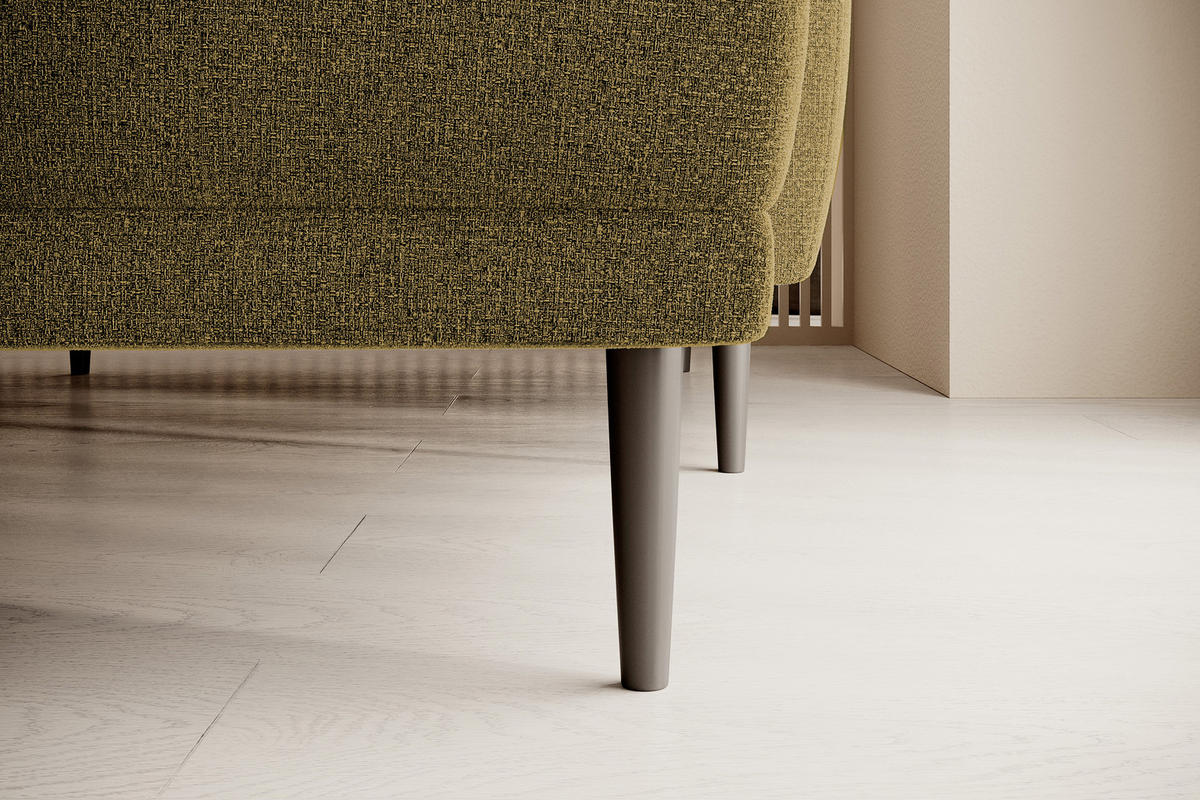 ECKSOFA BONO Stilvolles Sofa mit Schlaffunktion, Robuste Holzfüße, Elegante Armlehnen, Tiefe Sitzfläche 226x164x88cm, Linke, Platin - Platinfarben, Holz/Textil (164/226cm) - DomoHome