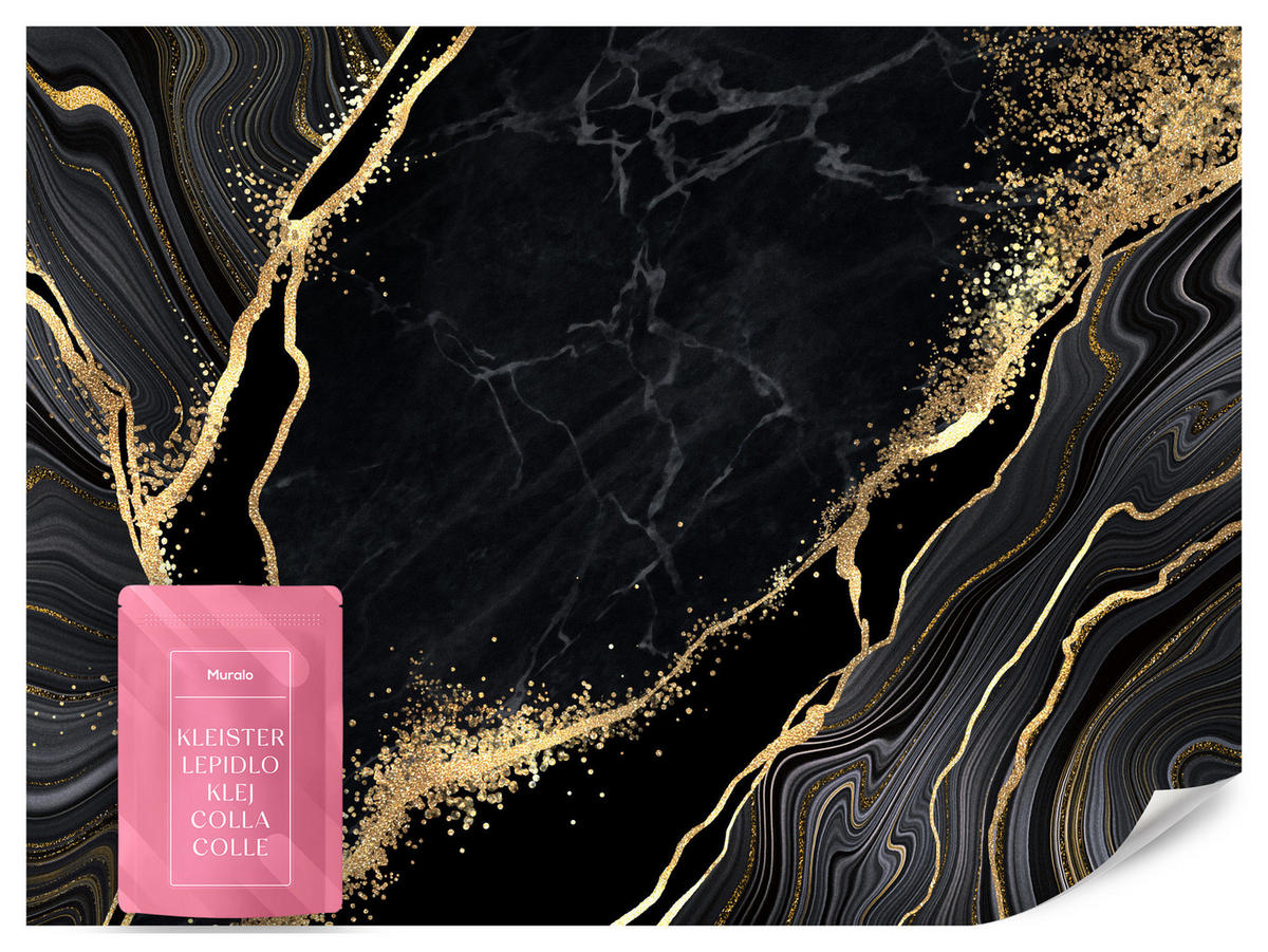 FOTOTAPETE Abstrakter Marmor Muster Glamour 350x256 - Gelb/Beige, Papier (350/256cm) - Muralo