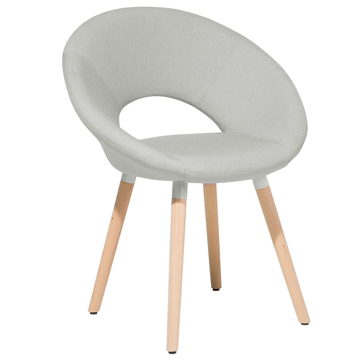 STUHL 2er-Set Polsterbezug Grau Roslyn - Grau, Holz/Textil (66/80/45cm) - Beliani