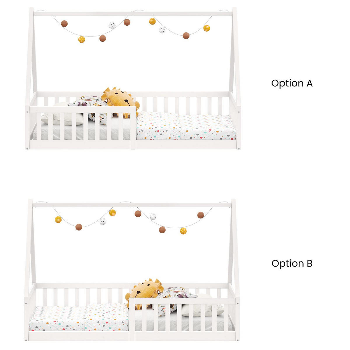 HAUSBETT NICOLAS 90X190 CM - Weiß, Holz (90/190cm) - IDIMEX