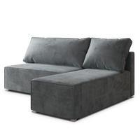 ROHOVÁ SEDAČKA BRISO šedá - šedá, dřevo/textil (200/140cm) - MASSENO