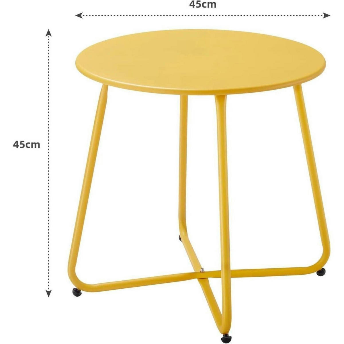 BEISTELLTISCH Metall Rund Gelb 45 cm - Gelb, Metall (45/45/45cm)